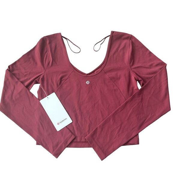Lululemon Women’s 8 Align Long Sleeve Mulled Wine Buttery Soft Minimalist New - Picture 3 of 11